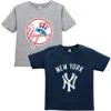 Soft As A Grape Toddler  Navy/gray New York Yankees Cooperstown Collection Two-pack T-shirt Set In Blue
