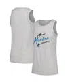 Soft As A Grape Women's Gray Miami Marlins Gauze High Neck Tank Top In Gray