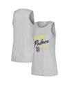 Soft As A Grape Women's Gray San Diego Padres Gauze High Neck Tank Top In Gray