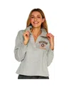Soft As A Grape Women's Heather Gray Houston Astros Collared Boxy V-neck Pullover Sweatshirt
