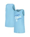 Soft As A Grape Women's Light Blue Los Angeles Dodgers Gauze High Neck Tank Top In Light Blue