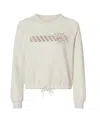 Soft As A Grape Women's Natural Chicago Cubs Tonal Checkered Sweatshirt In White