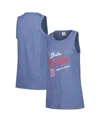 Soft As A Grape Women's Navy Boston Red Sox Gauze High Neck Tank Top In Blue