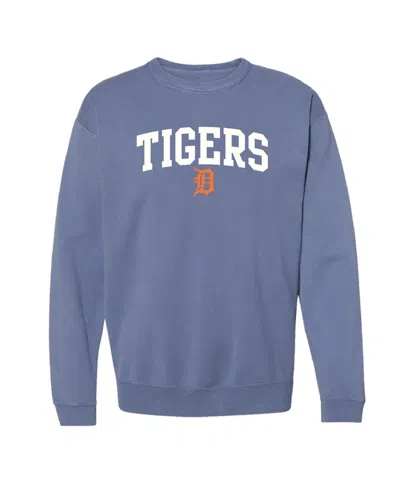 Soft As A Grape Women's Navy Detroit Tigers Pigment Dye Pullover Sweatshirt In Blue