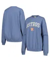 Soft As A Grape Women's Navy Houston Astros Pigment Dye Pullover Sweatshirt In Navy