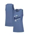 Soft As A Grape Women's Navy New York Yankees Plus Size Curvy High Neck Tri-blend Tank Top In Navy