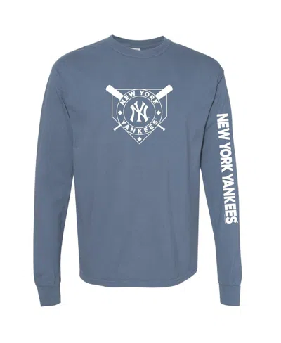 SOFT AS A GRAPE WOMEN'S NAVY NEW YORK YANKEES PIGMENT DYE LONG SLEEVE T-SHIRT