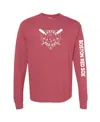Soft As A Grape Red Philadelphia Phillies Pigment Dye Long Sleeve T-shirt In Pink