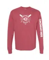 Soft As A Grape Red Philadelphia Phillies Pigment Dye Long Sleeve T-shirt In Pink