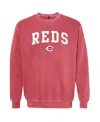 Soft As A Grape Women's Red Cincinnati Reds Pigment Dye Pullover Sweatshirt In Red