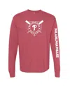 Soft As A Grape Women's Red Philadelphia Phillies Pigment Dye Long Sleeve T-shirt In Red