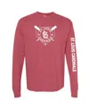 Soft As A Grape Red Philadelphia Phillies Pigment Dye Long Sleeve T-shirt In Pink