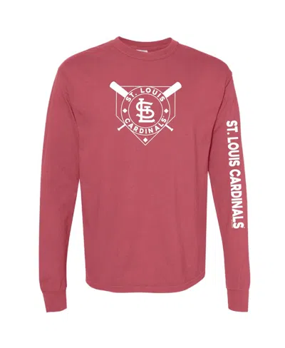 SOFT AS A GRAPE WOMEN'S RED ST. LOUIS CARDINALS PIGMENT DYE LONG SLEEVE T-SHIRT