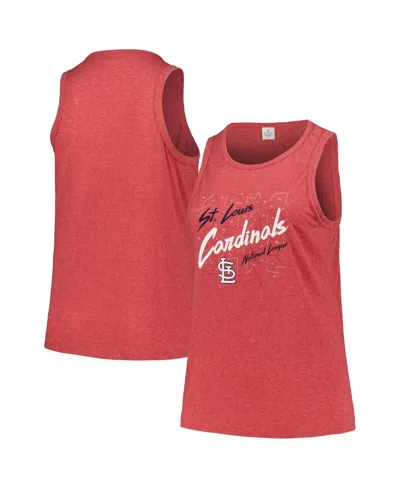 Soft As A Grape Women's Red St. Louis Cardinals Plus Size Curvy High Neck Tri-blend Tank Top
