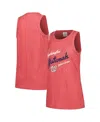 Soft As A Grape Women's Red Washington Nationals Gauze High Neck Tank Top In Red