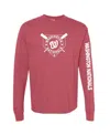 Soft As A Grape Red Philadelphia Phillies Pigment Dye Long Sleeve T-shirt In Pink