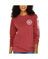 Soft As A Grape Women's Red Philadelphia Phillies Pigment Dye Long Sleeve T-shirt In Red