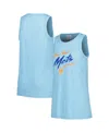 Soft As A Grape Women's Royal New York Mets Gauze High Neck Tank Top In Blue