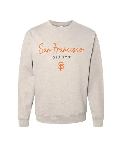 Soft As A Grape Women's San Francisco Giants Pigment Dye Relaxed Fit Crewneck Sweatshirt In Oatmeal