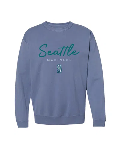 Soft As A Grape Women's Seattle Mariners Pigment Dye Relaxed Fit Crewneck Sweatshirt In Blue