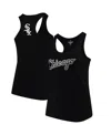 Soft As A Grape Black Chicago White Sox Plus Size Swing For The Fences Racerback Tank Top In Black