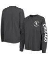 Soft As A Grape Black Chicago White Sox Team Pigment Dye Long Sleeve T-shirt In Black