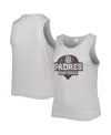 Soft As A Grape Women's  Gray San Diego Padres Plus Size High Neck Tri-blend Tank Top In Gray