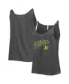 Soft As A Grape Heathered Charcoal Oakland Athletics Slouchy Tank Top In Heathered Charcoal