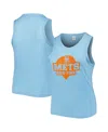 Soft As A Grape Women's  Light Blue New York Mets Plus Size High Neck Tri-blend Tank Top In Light Blue