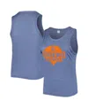 Soft As A Grape Navy Detroit Tigers Plus Size High Neck Tri-blend Tank Top In Navy