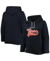 Soft As A Grape Women's  Navy Detroit Tigers Plus Size Side Split Pullover Hoodie In Blue