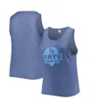 Soft As A Grape Women's  Navy Tampa Bay Rays Plus Size High Neck Tri-blend Tank Top In Navy