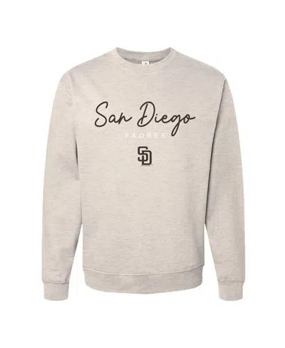 Soft As A Grape Women's  Oatmeal San Diego Padres Pigment Dye Crewneck Sweatshirt In Multi