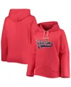 Soft As A Grape Red Boston Red Sox Plus Size Side Split Pullover Hoodie In Red