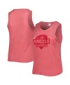 Soft As A Grape Red Los Angeles Angels Plus Size High Neck Tri-blend Tank Top In Red