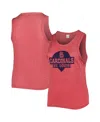 Soft As A Grape Red St. Louis Cardinals Plus Size High Neck Tri-blend Tank Top In Red