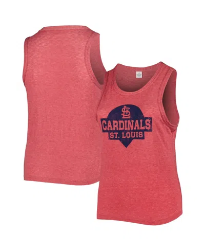 SOFT AS A GRAPE WOMEN'S SOFT AS A GRAPE RED ST. LOUIS CARDINALS PLUS SIZE HIGH NECK TRI-BLEND TANK TOP