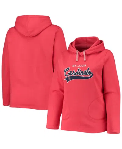 SOFT AS A GRAPE WOMEN'S SOFT AS A GRAPE RED ST. LOUIS CARDINALS PLUS SIZE SIDE SPLIT PULLOVER HOODIE