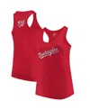 Soft As A Grape Red Washington Nationals Plus Size Swing For The Fences Racerback Tank Top In Red