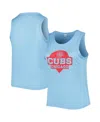 Soft As A Grape Royal Chicago Cubs Plus Size High Neck Tri-blend Tank Top In Royal