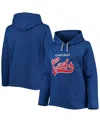 Soft As A Grape Royal New York Mets Plus Size Side Split Pullover Hoodie In Royal