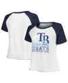 Soft As A Grape Women's White Tampa Bay Rays Plus Size Baseball Raglan T-shirt In Multi
