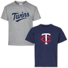 Soft As A Grape Youth   Navy/gray Minnesota Twins Two-pack T-shirt Set In Blue