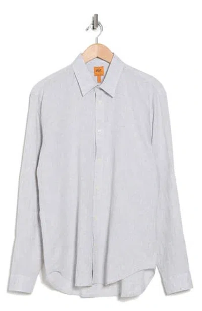 Soft Cloth Beachcomber Trim Fit Yarn Dye Button-up Shirt In Pearl Grey