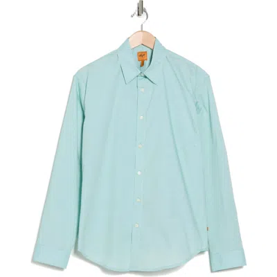 Soft Cloth Coburn Trim Fit Button-up Shirt In Green