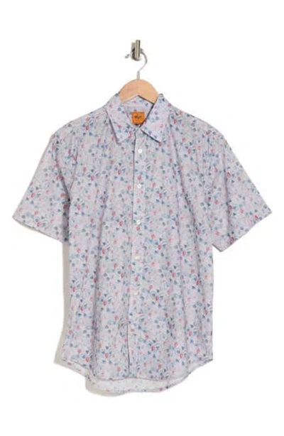 Soft Cloth Marin Print Short Sleeve Shirt In Admiral