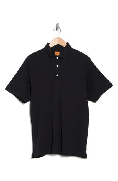 Soft Cloth Nightrider Trim Fit Cotton Polo In Black