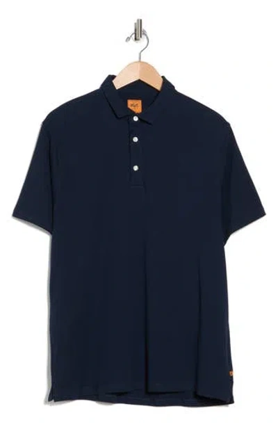 Soft Cloth Nightrider Trim Fit Cotton Polo In Navy