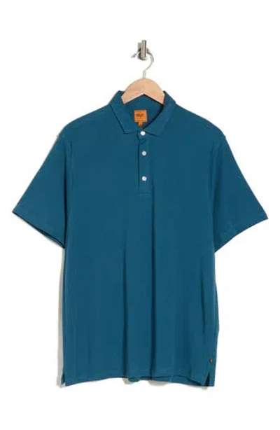 Soft Cloth Nightrider Trim Fit Cotton Polo In Teal