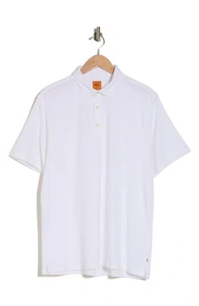 Soft Cloth Nightrider Trim Fit Cotton Polo In White